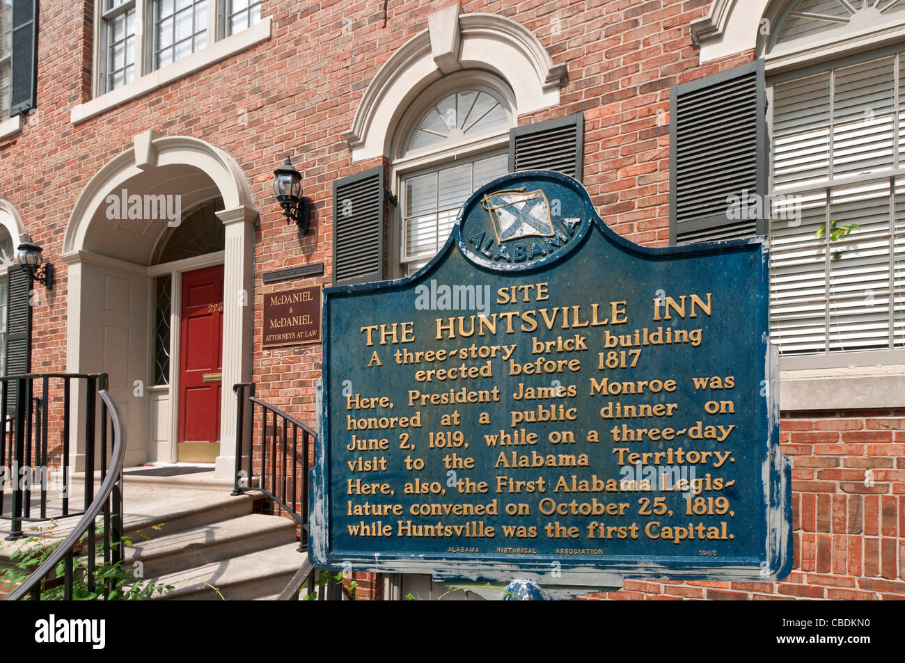 Alabama, Huntsville, Twickenham Historic District, Fisrt Alabama Gesetzgeber einberufen auf dieser Seite im Jahre 1819 Stockfoto