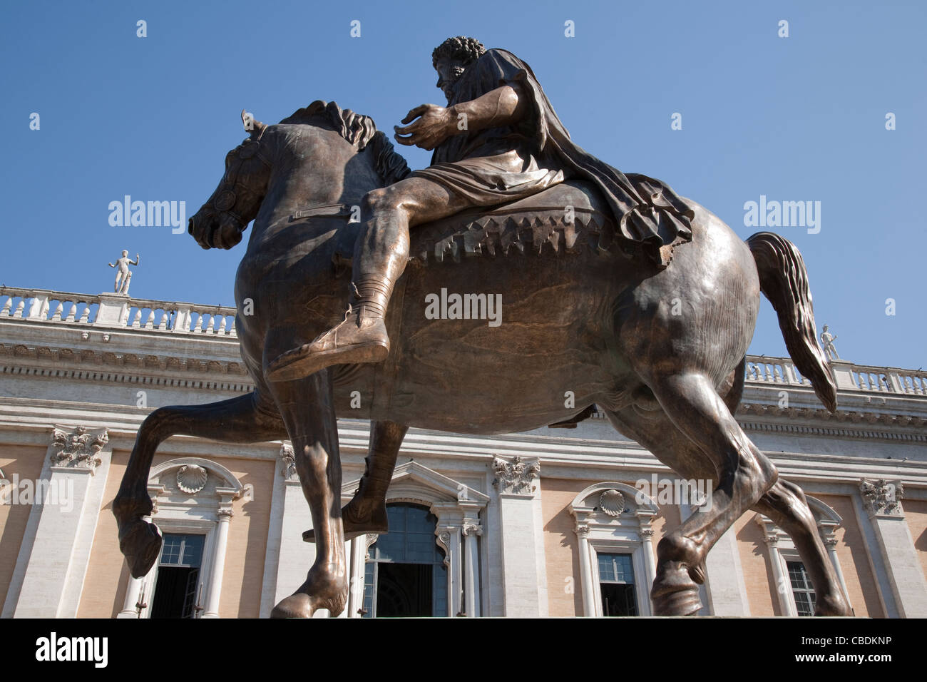 Statue von Marcus Aurelius, Campidogio - kapitolinische Platz in Rom, Italien, Europa Stockfoto