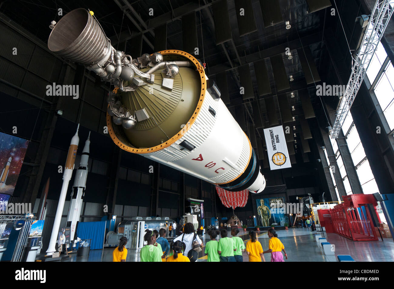 Alabama, Huntsville, USA Platz & Rocket Center, Davidson Zentrum für Weltraumforschung, Saturn V-Rakete, dritte Stufe Motor Stockfoto