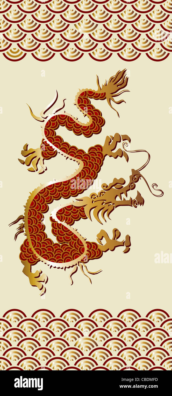 Roten chinesischen Drachen Wasser 2012 Jahr Hintergrund. Stockfoto