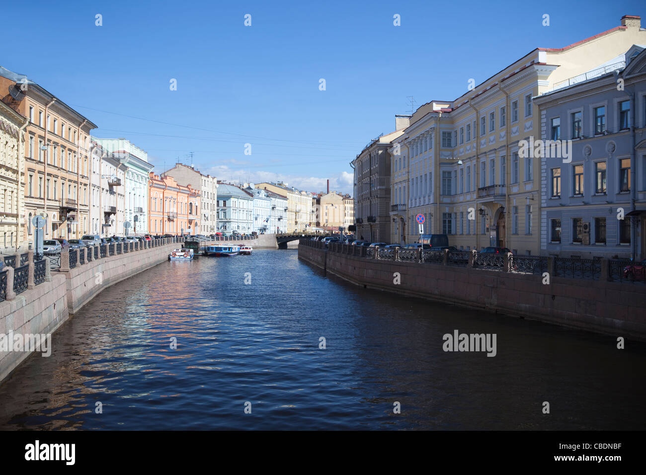 Sankt-Petersburg, Moyka Fluss. Stockfoto