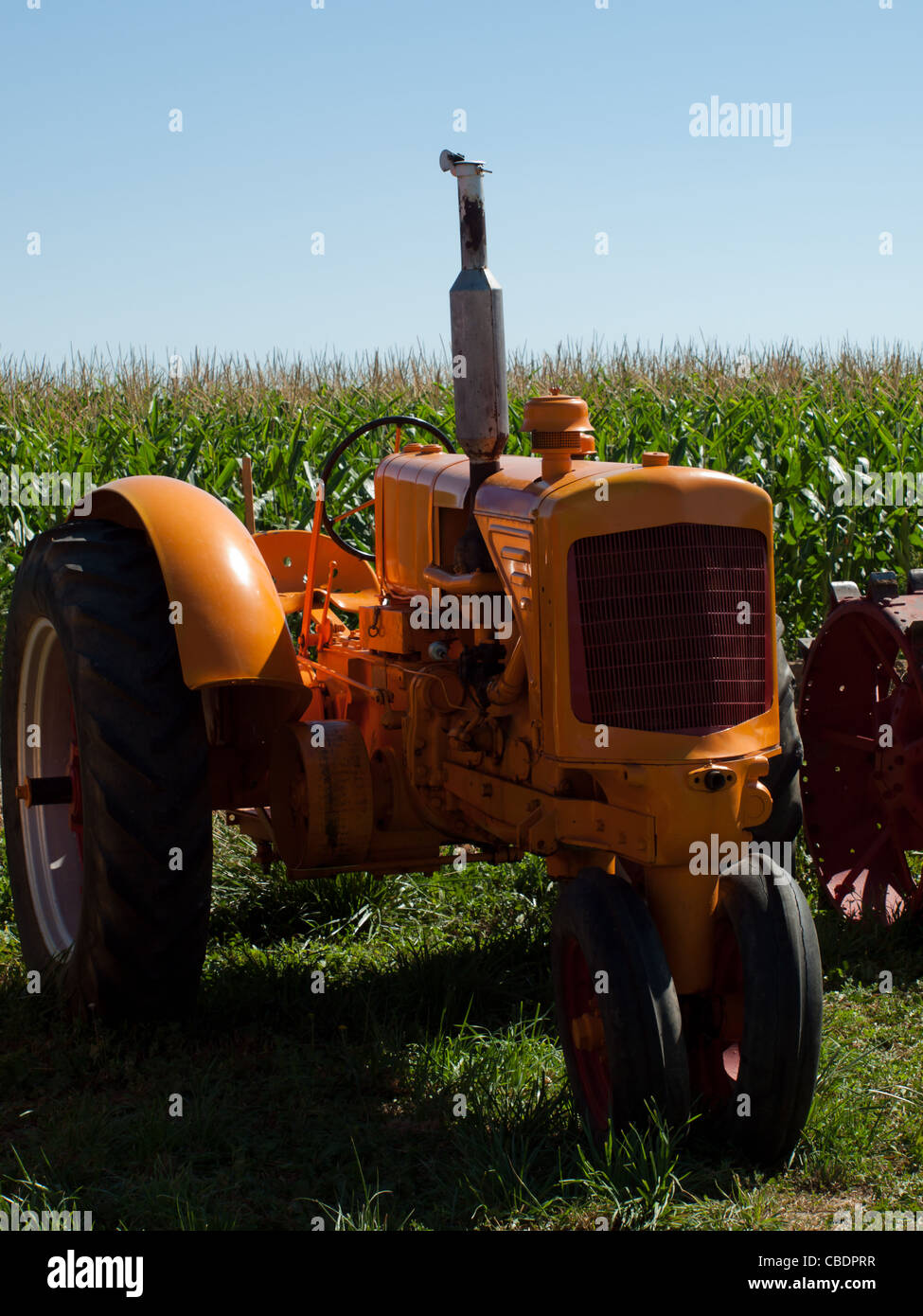 Alte Landmaschinen auf dem Display auf der Farm Show gestern in Longmont, Colorado. Stockfoto