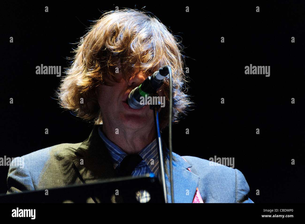 Thurston Moore von Sonic Youth führt in Rom während abgebrochen-Gedanken-Solo-Tournee. Stockfoto