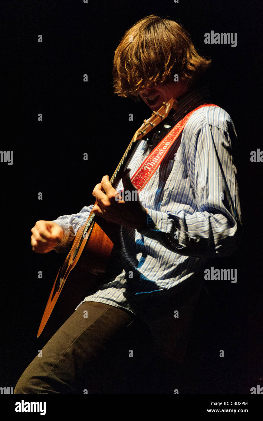 Thurston Moore von Sonic Youth führt in Rom während abgebrochen-Gedanken-Solo-Tournee. Stockfoto