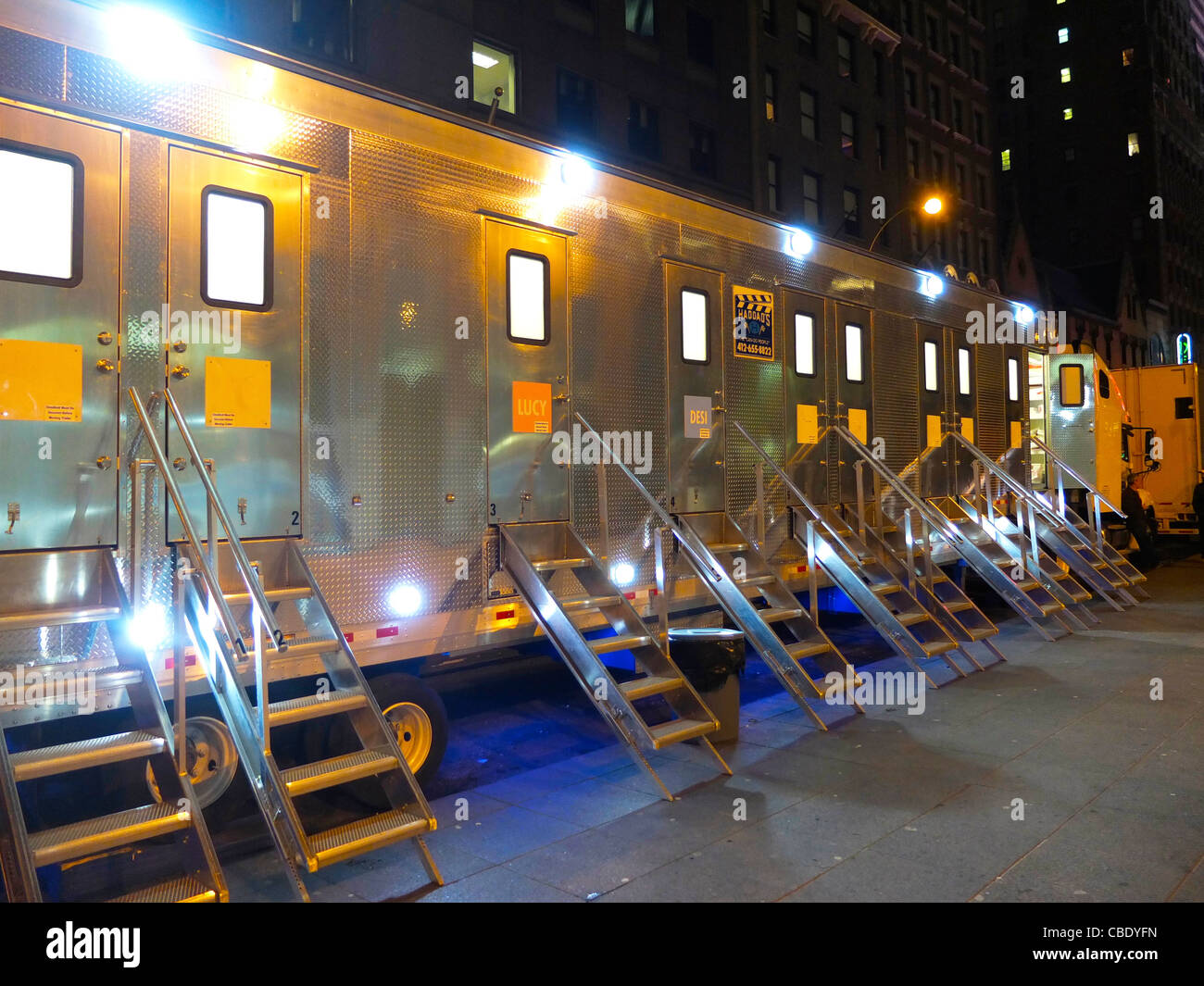 Filmstar Lage Anhänger in New York City Stockfoto