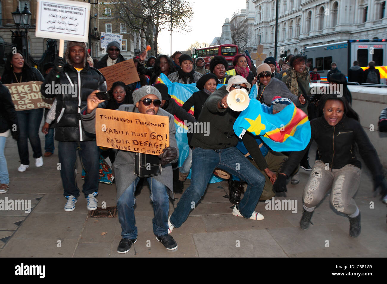 Protest nach Kongo Wahlergebnis in London Stockfoto