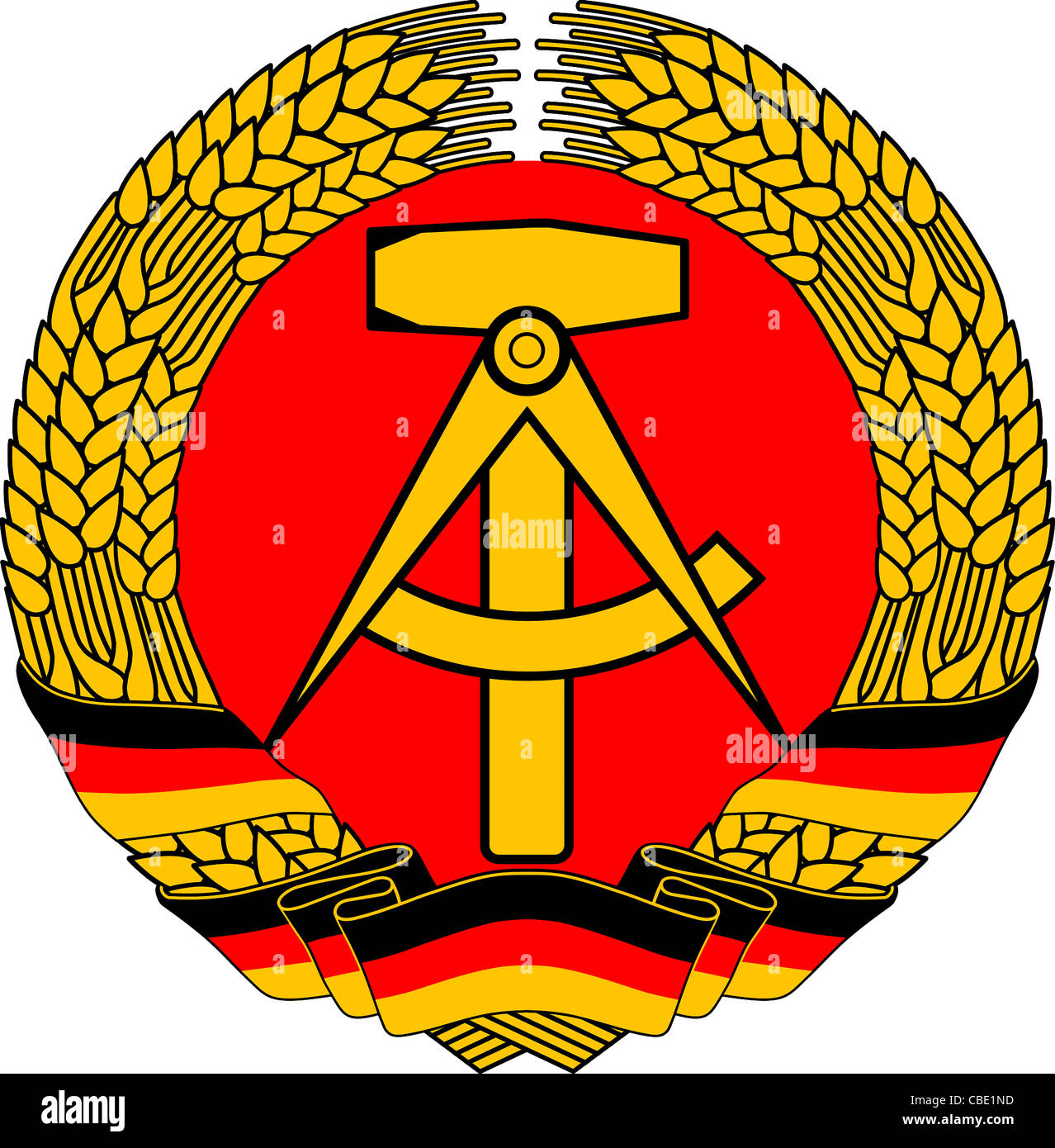 Wappen der Deutschen Demokratischen Republik DDR. Stockfoto