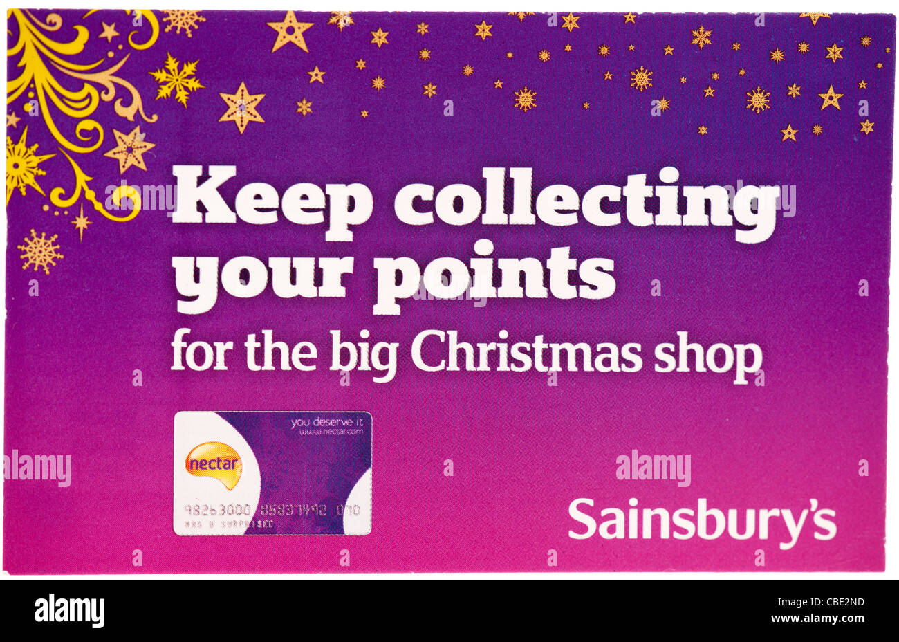 Sainsburys Weihnachten Shop Kundenkarte Stockfoto