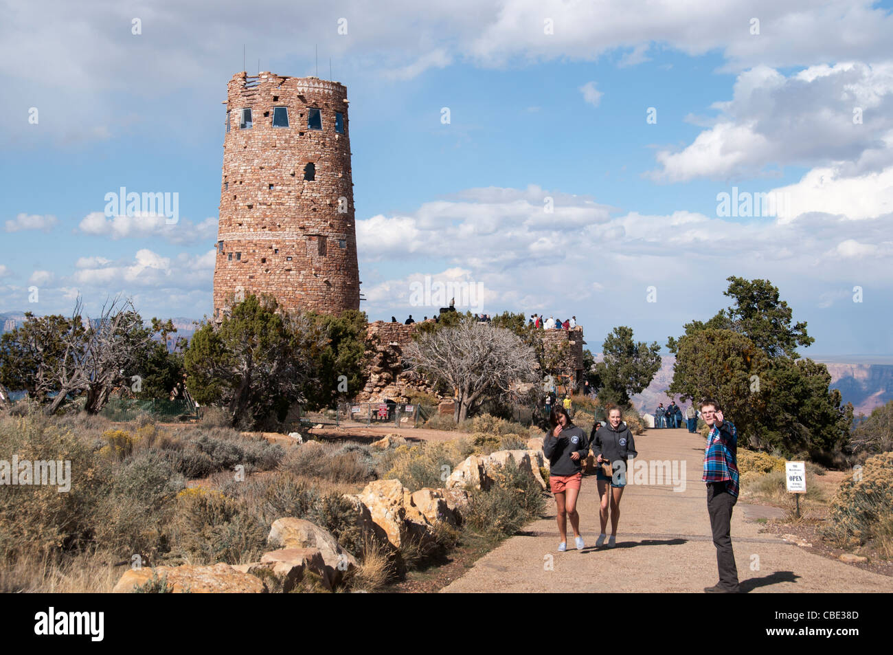 South Rim Arizona Grand Canyon Desert View Watchtower Stockfoto