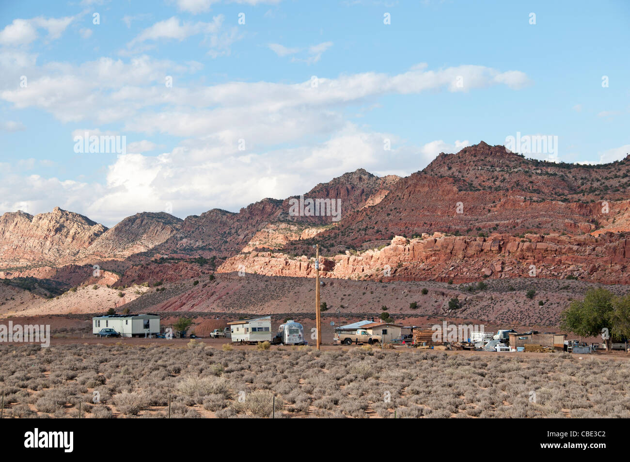 Dorf Mobile Home Trailer Park in der Nähe von Page Arizona Vereinigte Staaten Stockfoto