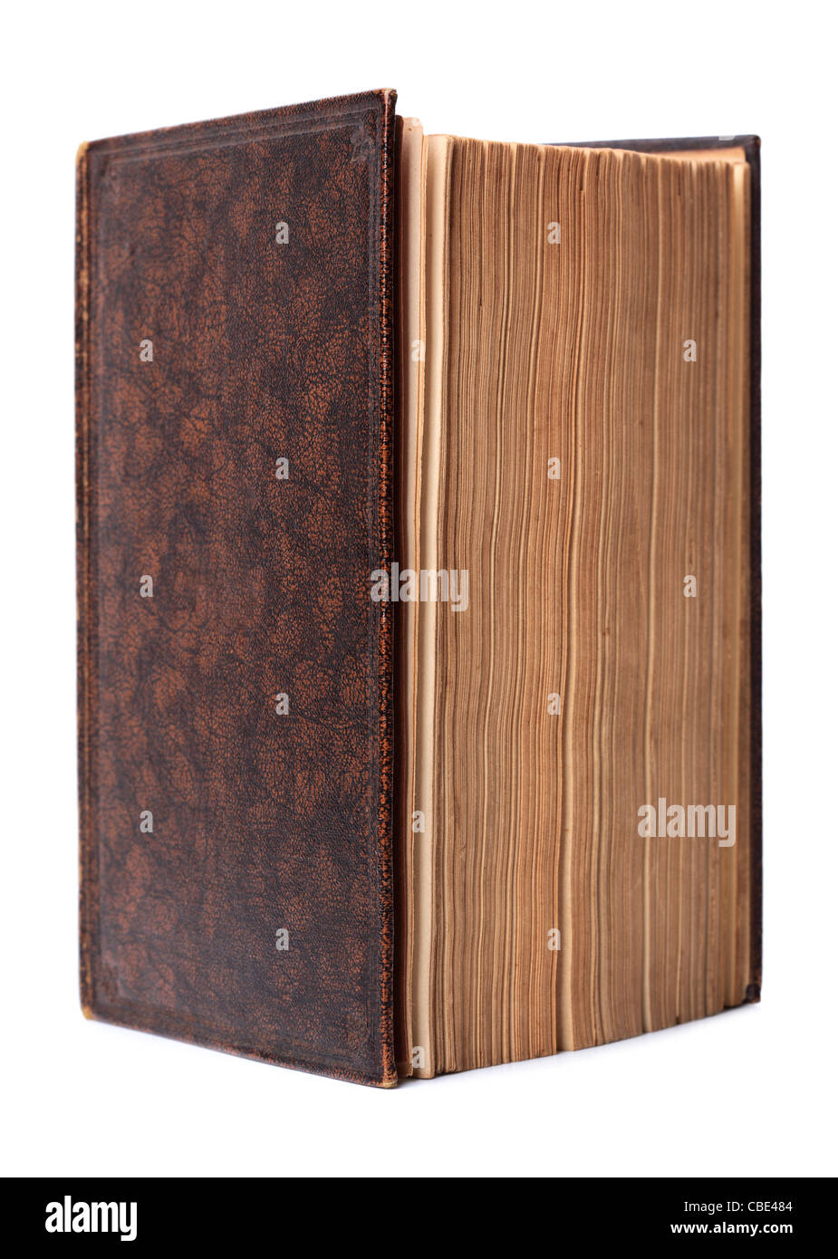 Isolierte antik braun Hardcover-Buch Stockfoto