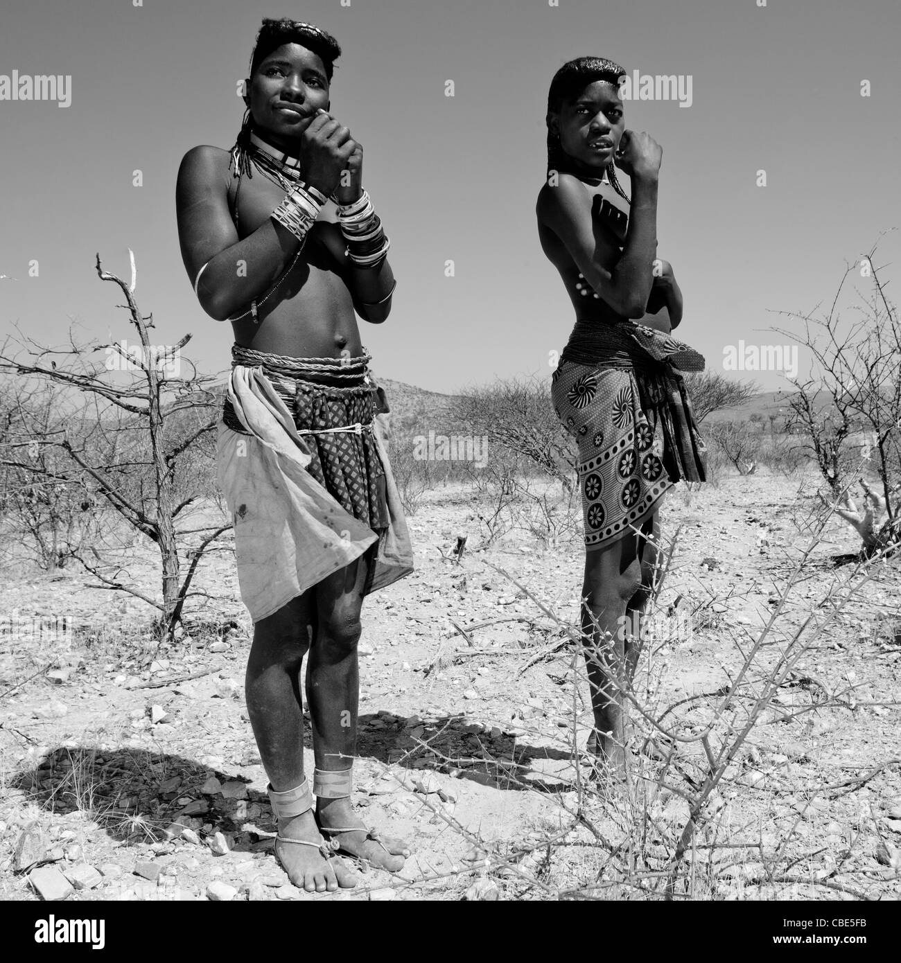 Frauen aus Mucawana Stamm, Angola Stockfoto