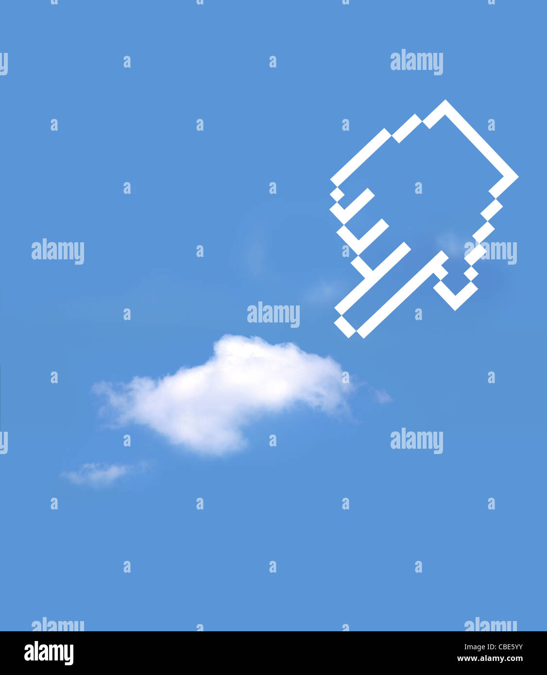 Symbol Hand wählen Sie Cloud computing Stockfoto