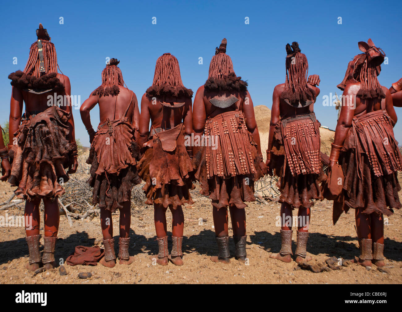 Gruppe von Muhimba Frauen, Dorf Elola, Angola Stockfoto