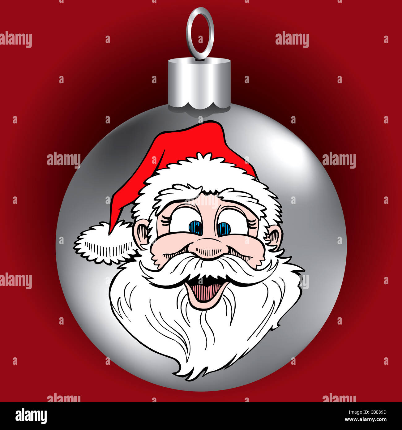 Vektor-Illustration von Santa Gesicht Ornament. Stockfoto