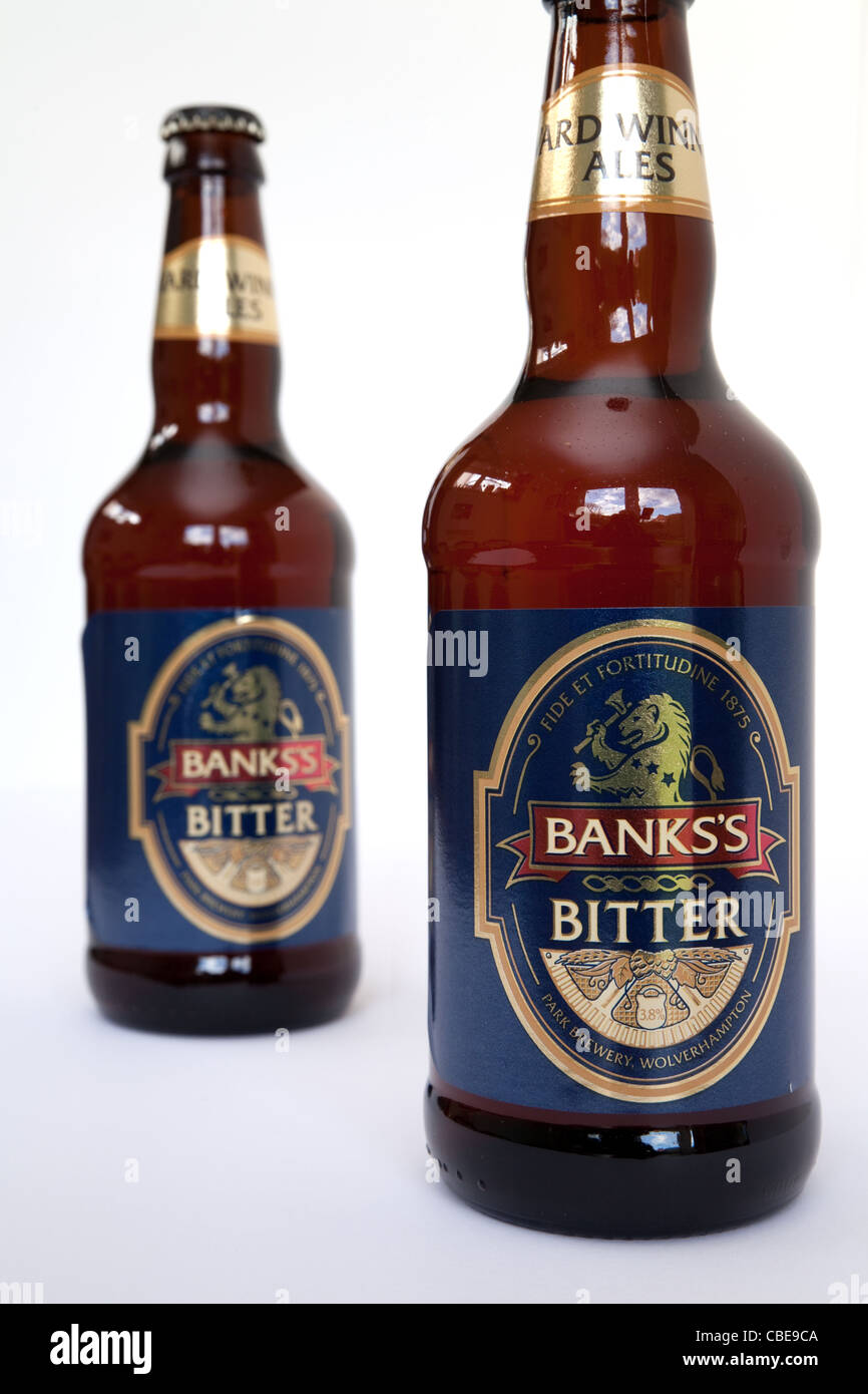 Briten in Flaschen Bier-Bankss bitter Stockfoto