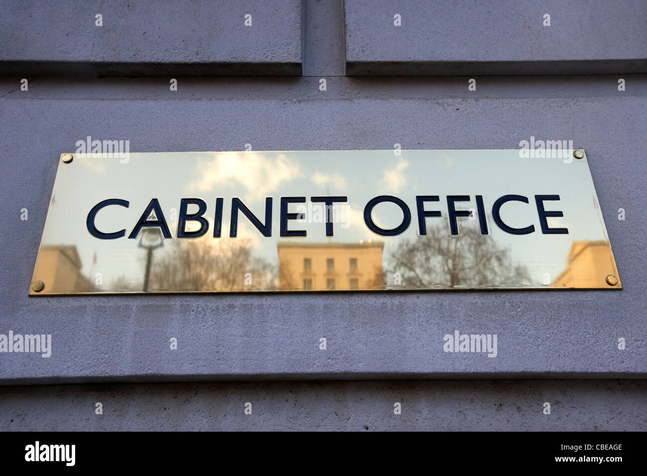 der Schrank Büro britische Regierungsbeamte Gebäude Whitehall London England Vereinigtes Königreich Großbritannien Stockfoto