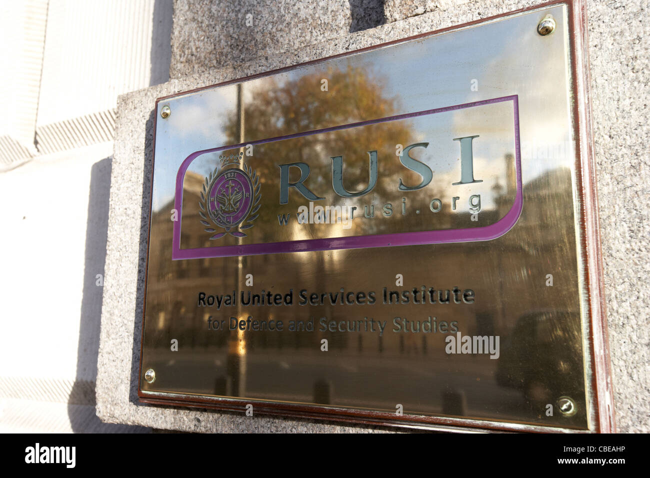Rusi royal united Services Institute Verteidigung Sicherheit Studien Whitehall London England Vereinigtes Königreich Großbritannien Stockfoto
