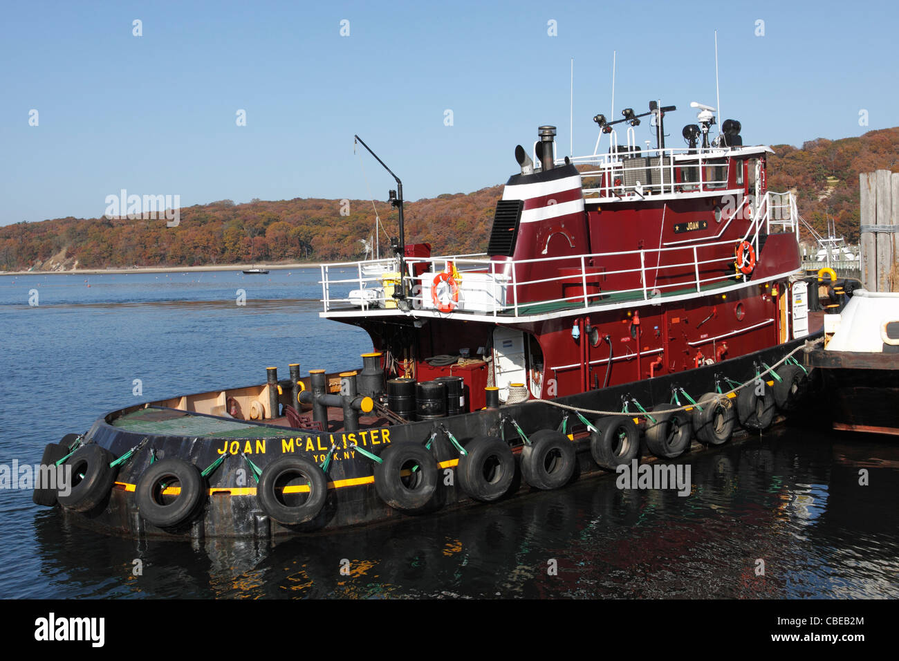 Schlepper, Port Jefferson Hafen Long Island NY Stockfoto