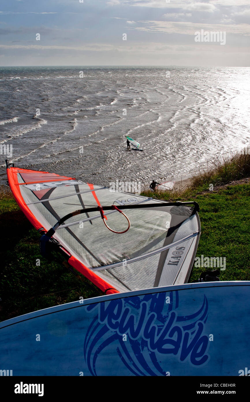 Wind-Surfer - Brighton, Port Phillip Bay, Melbourne, Australien Stockfoto