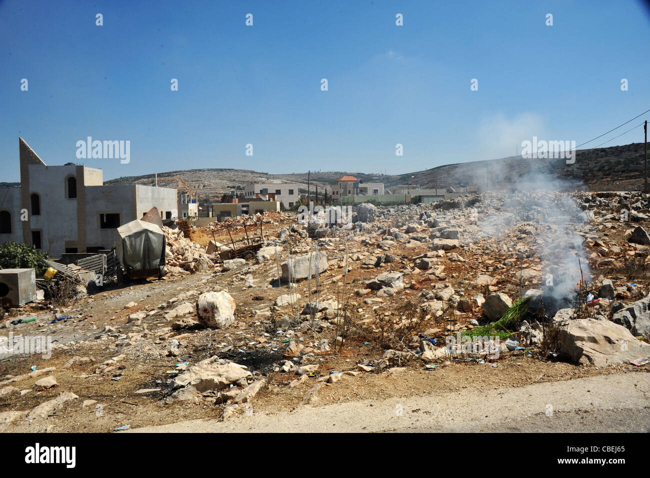 Die palästinensischen Dörfer rund um Nablus, verarmten durch die israelischen Kolonien., Irak Burin Stockfoto