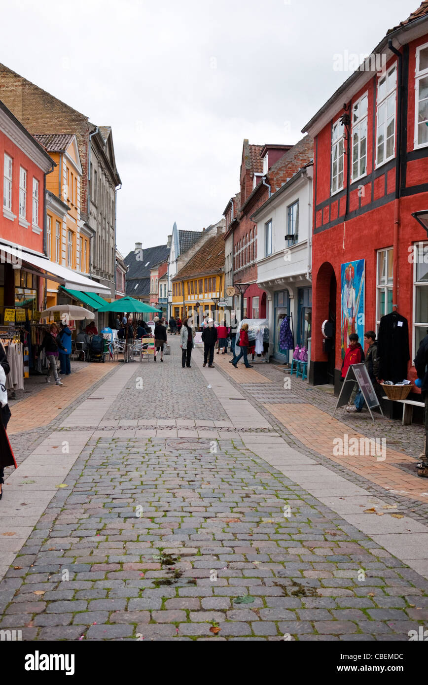 Main Street Rudkobing Langeland Dänemark Stockfoto