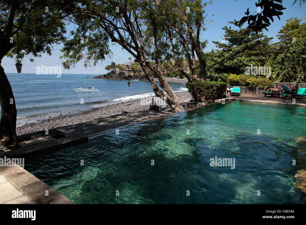 Mimpi Resort, Tulamben, Bali, Indonesien Stockfoto