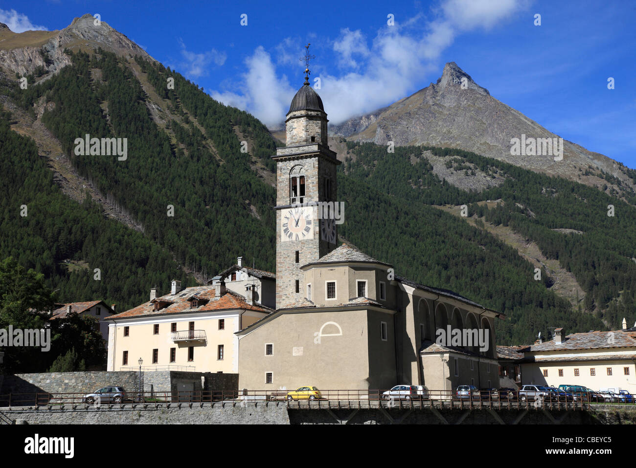 Italien, Aostatal, Cogne, Kirche, Stockfoto