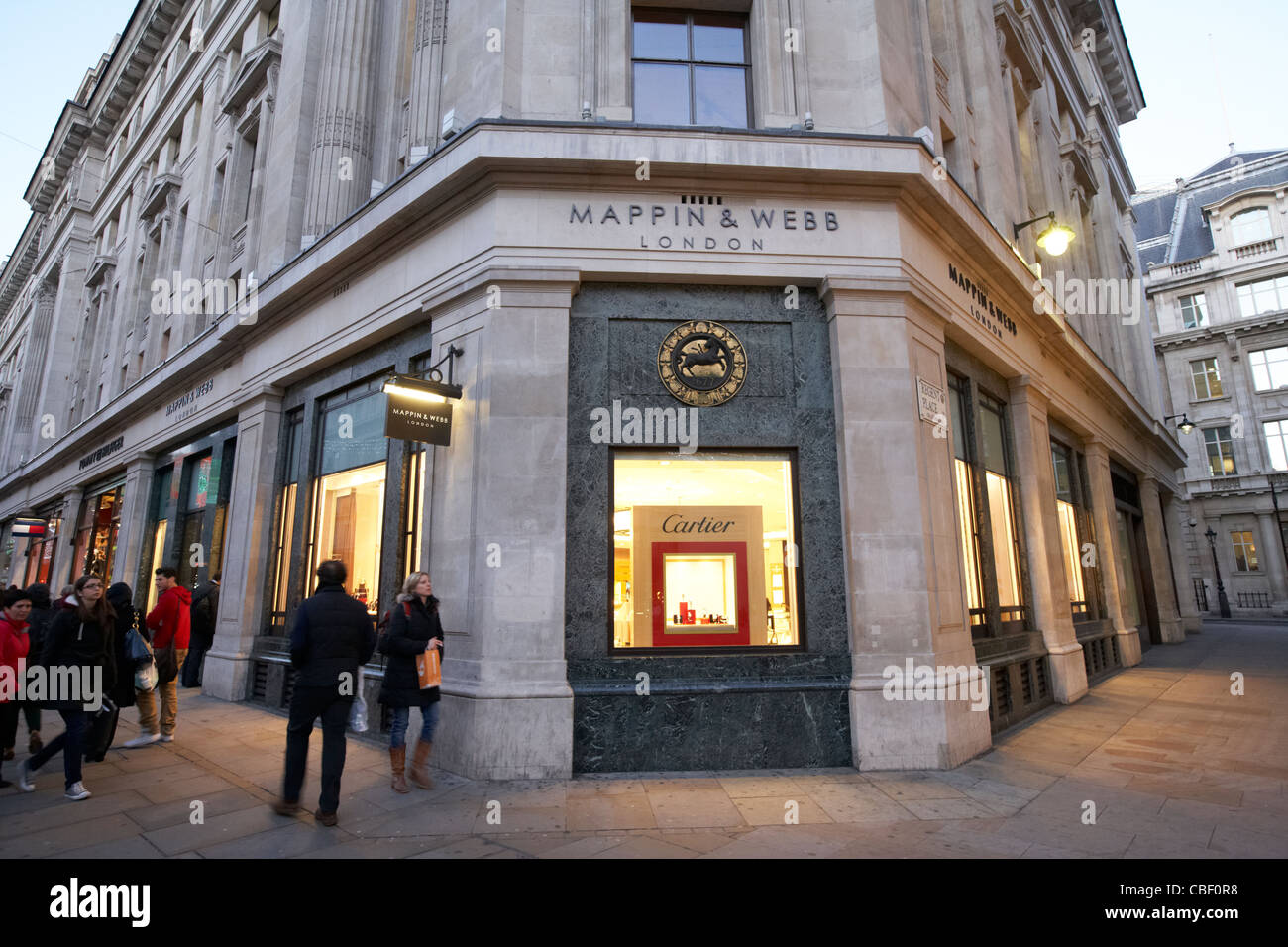 Mappin und Webb exklusive Juwelier Regent street London England uk Vereinigtes Königreich Stockfoto