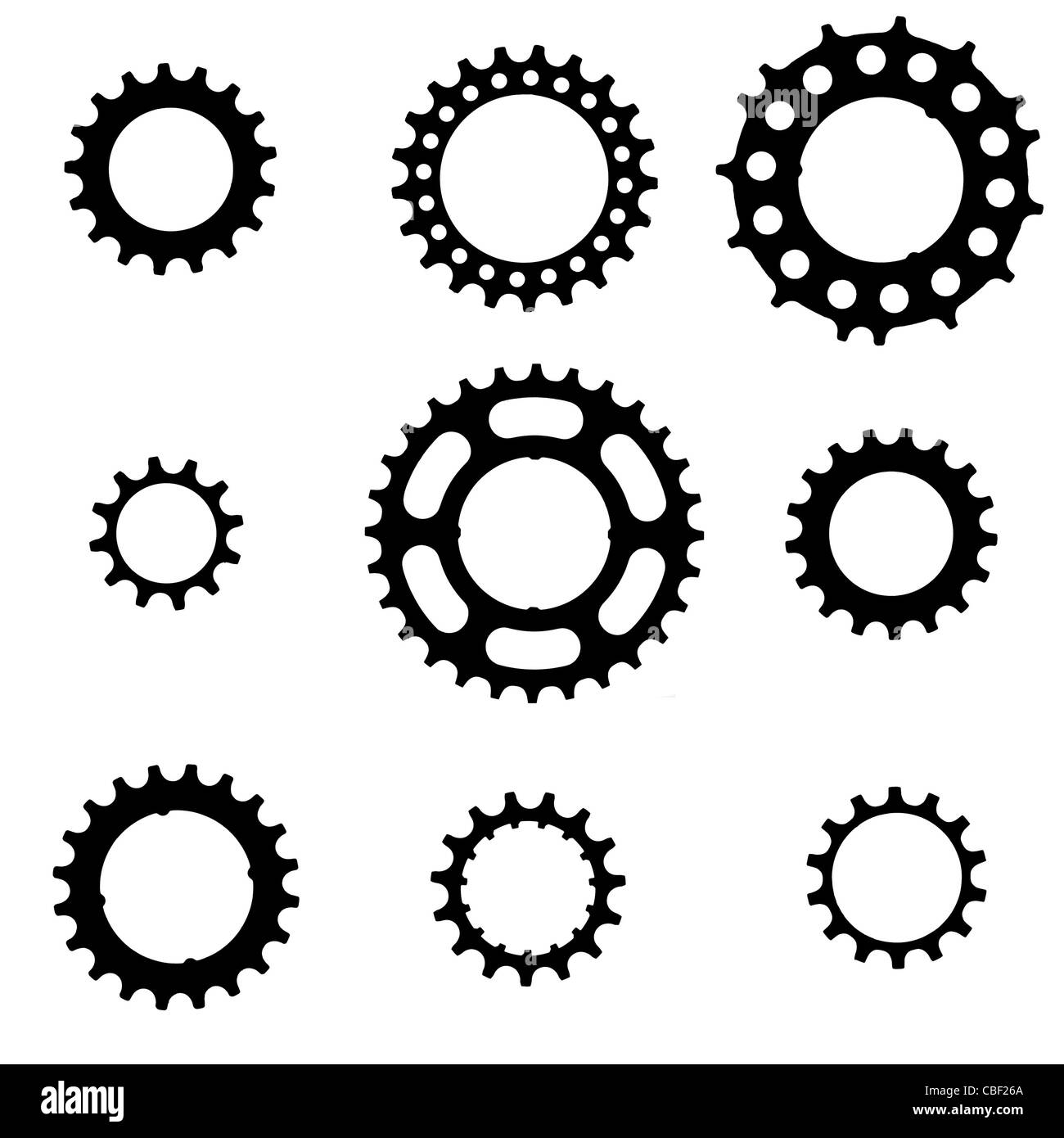 Fahrrad Freilauf Zahnrader Ritzel Zahnrader In Verschiedenen Arten Und Grossen Stockfotografie Alamy