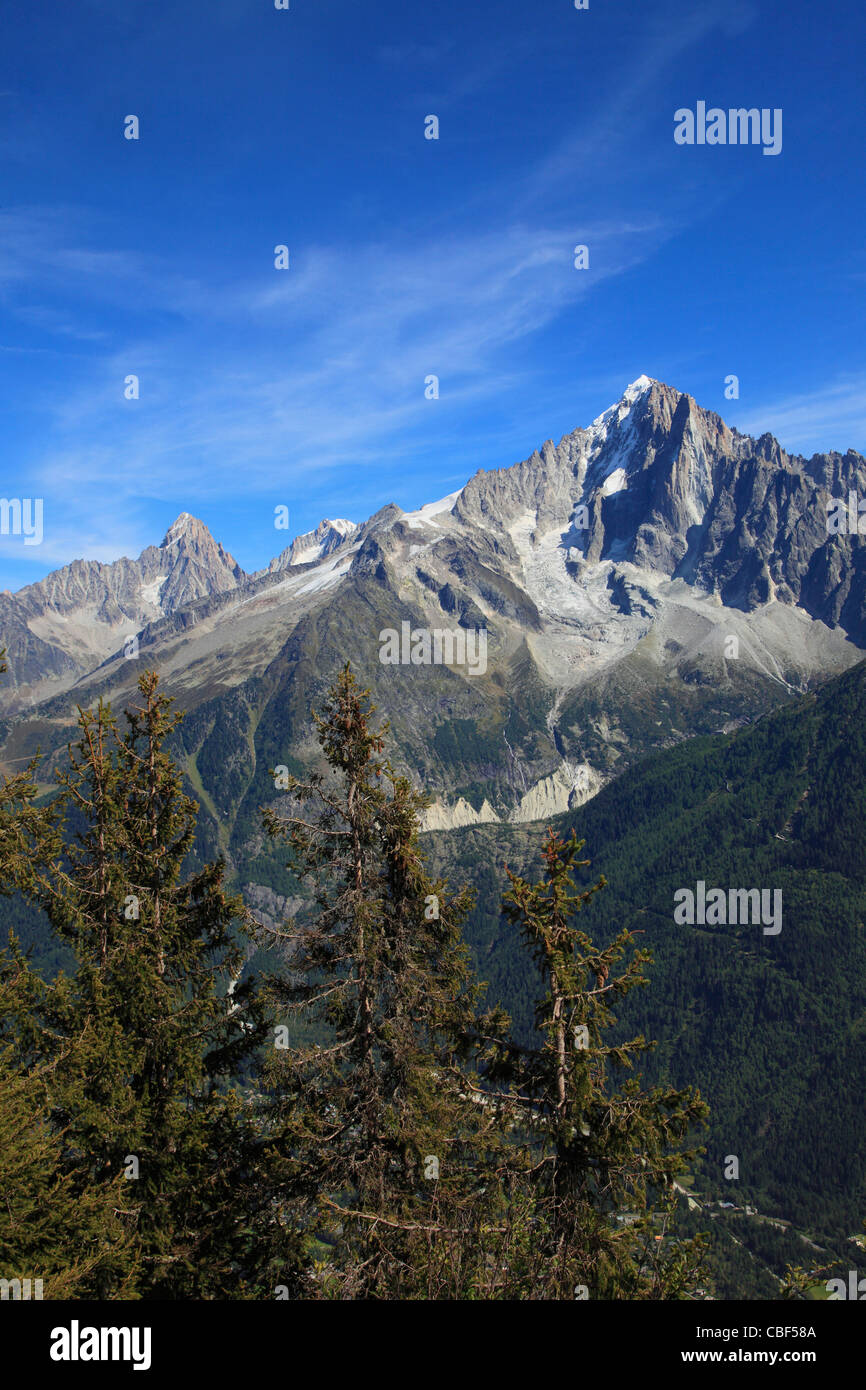 Frankreich, Alpen, Savoie, Chamonix, Aiguille Verte, Stockfoto