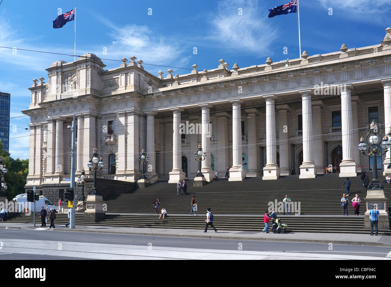 Parlament von Victoria, Spring Street, Melbourne, Australien Stockfoto