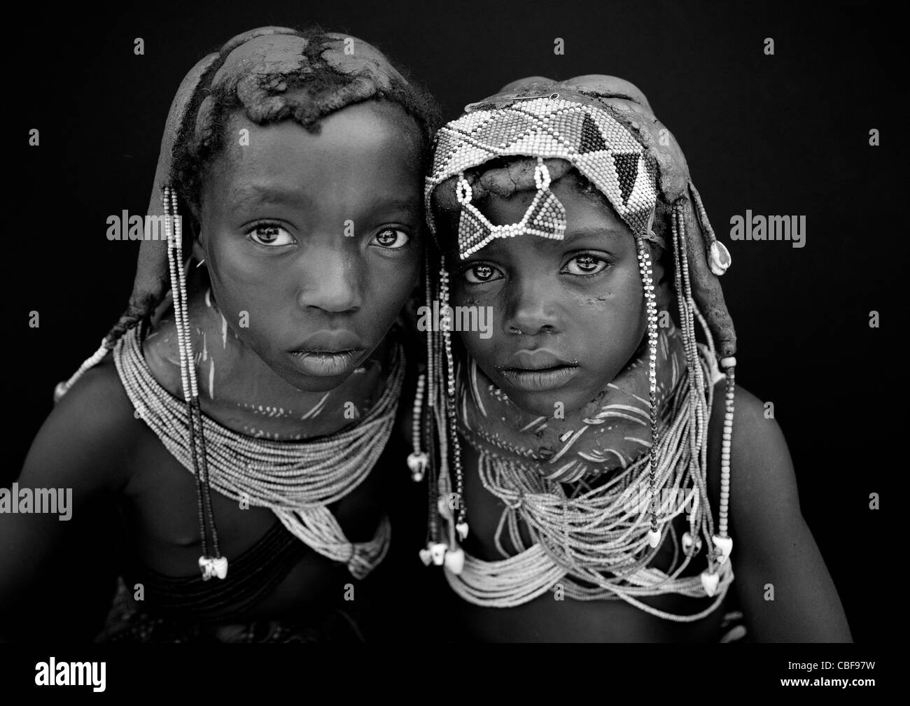 Mwila Young Girls, Angola Stockfoto