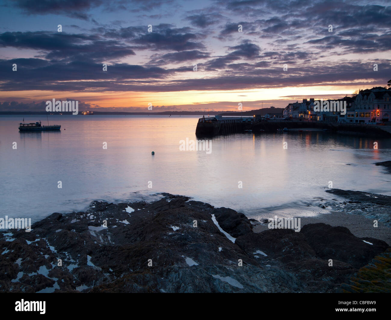 Abenddämmerung an der St Mawes Cornwall England UK Stockfoto