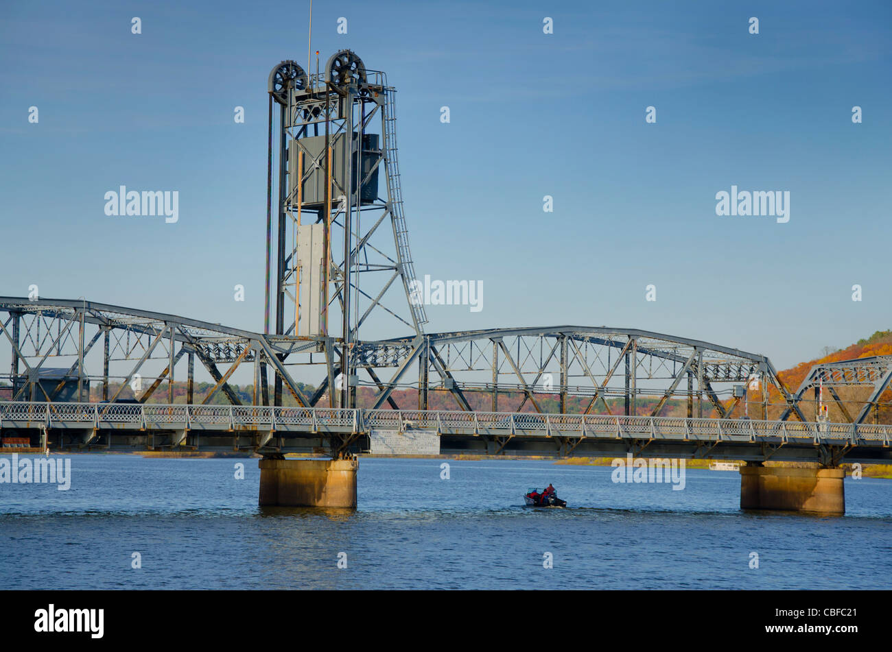 Stillwater Hubbrücke über den St. Croix River in Stillwater, Minnesota Stockfoto