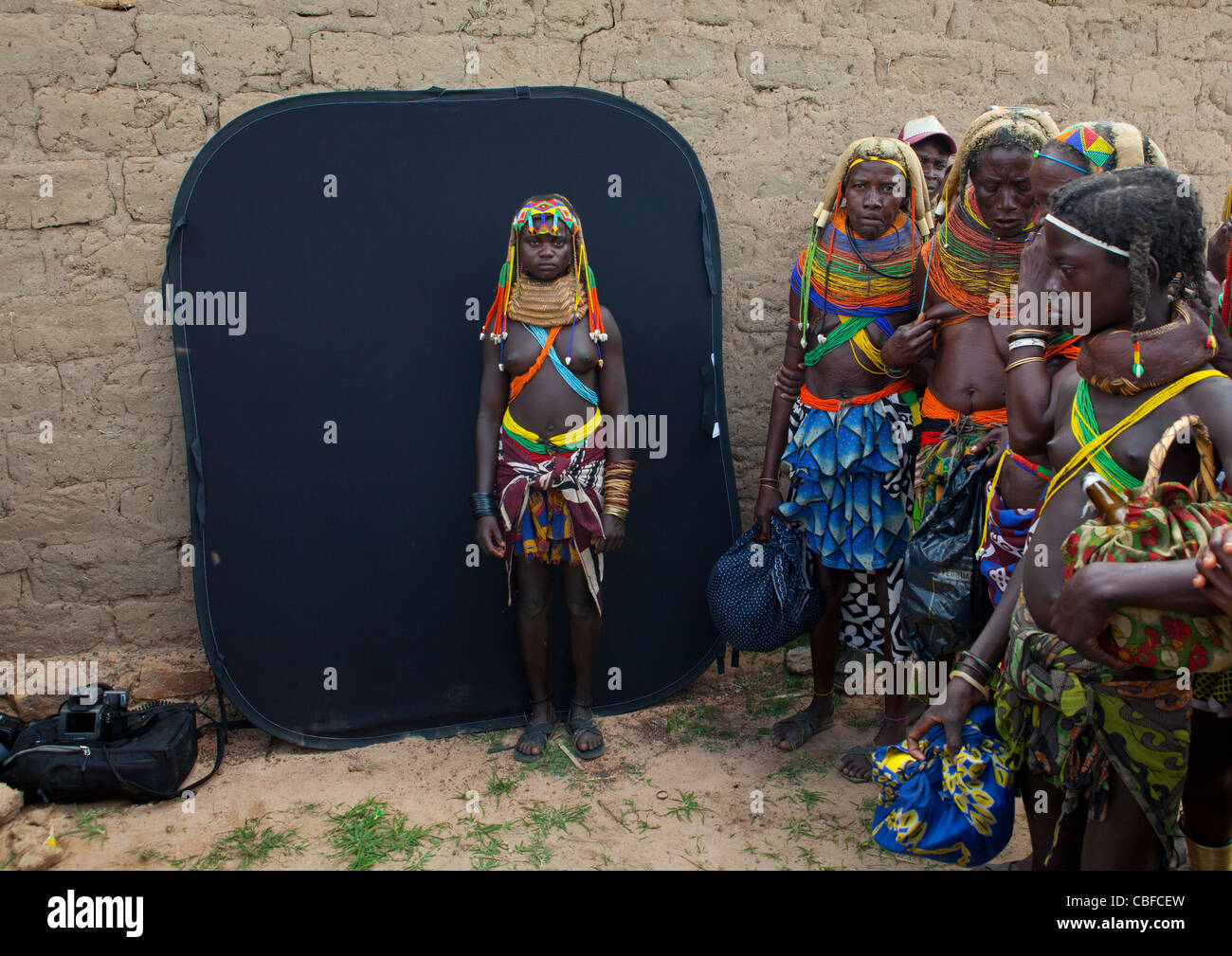 Mwila Mädchen posiert In Bild, Angola eingenommen werden Stockfoto
