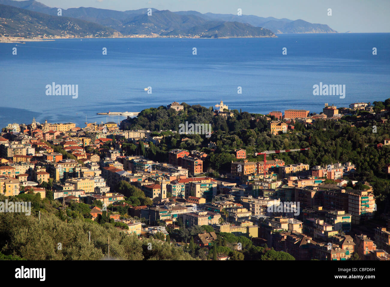 Italien, Ligurien, Santa Margherita Ligure, allgemeine Luftbild, Stockfoto