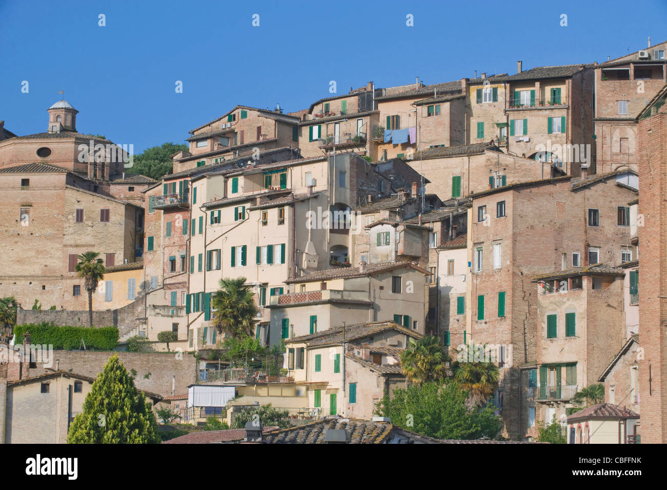 Europa, Italien, Toskana, Siena, Hillside-Häuser Stockfoto