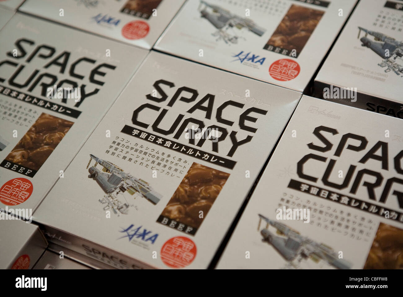 Ein Paket von Curry-Sauce von der Japan Aerospace Exploration Agency (JAXA) als japanische Raum Lebensmittel anerkannt. Stockfoto