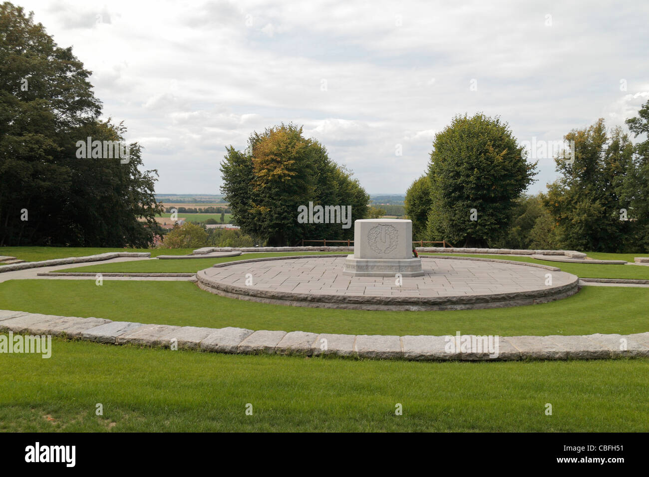 Bourlon Holz kanadischen Denkmals erinnert an das kanadische Korps während der letzten Monate des ersten Weltkrieges, Frankreich. Stockfoto