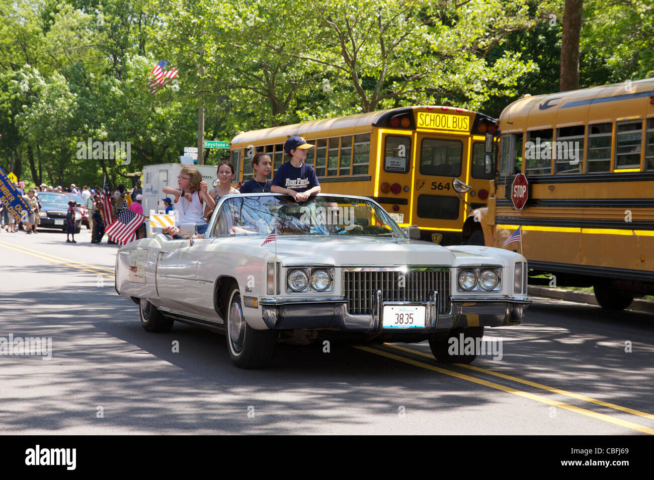 1972 Cadillac Eldorado Convertible. Memorial Day Parade, River Forest, Illinois Stockfoto