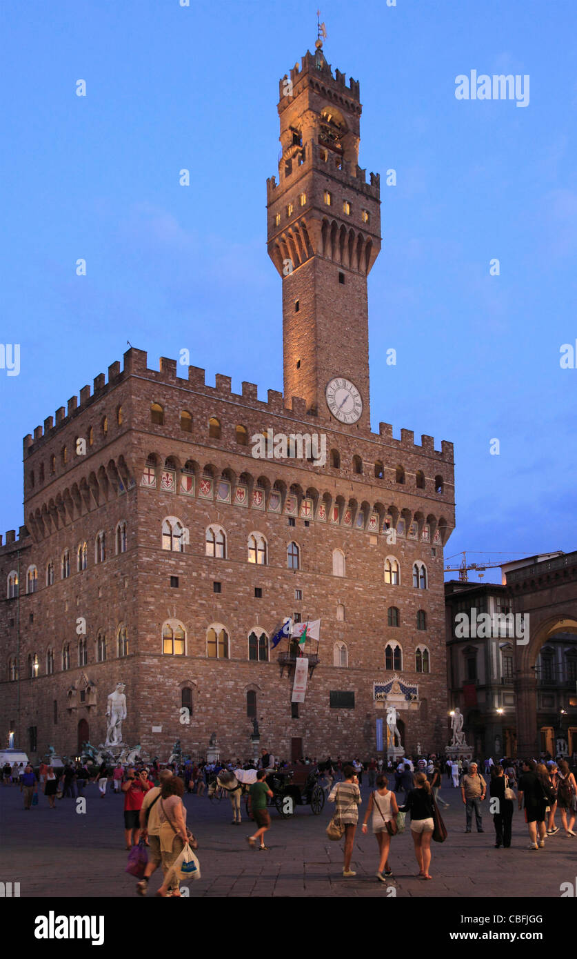 Italien, Toskana, Florenz, Palazzo Vecchio, altes Schloss, Stockfoto