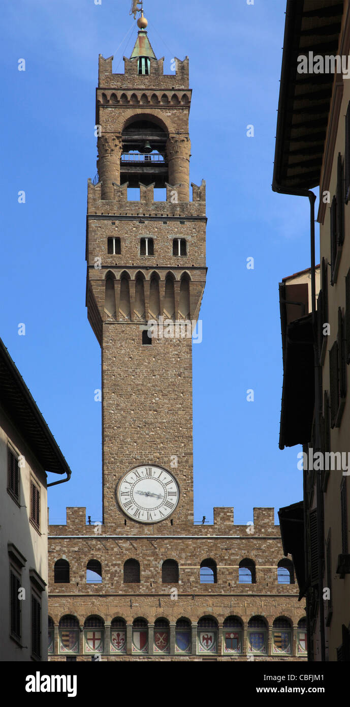 Italien, Toskana, Florenz, Palazzo Vecchio, altes Schloss, Stockfoto