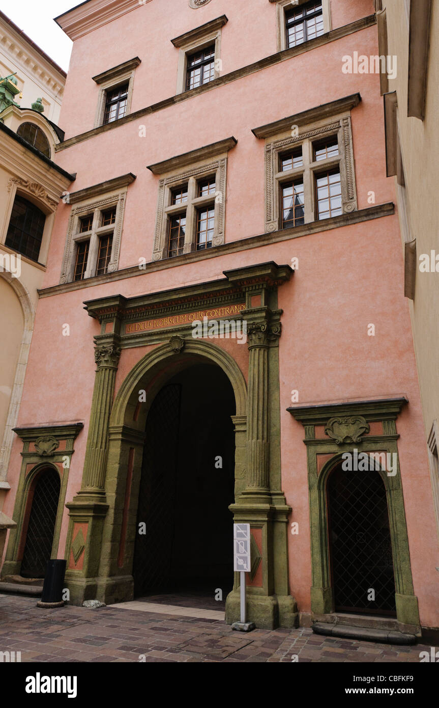Balkon im königlichen Schloss in Wavel Hill, Krakau, Polen Stockfoto