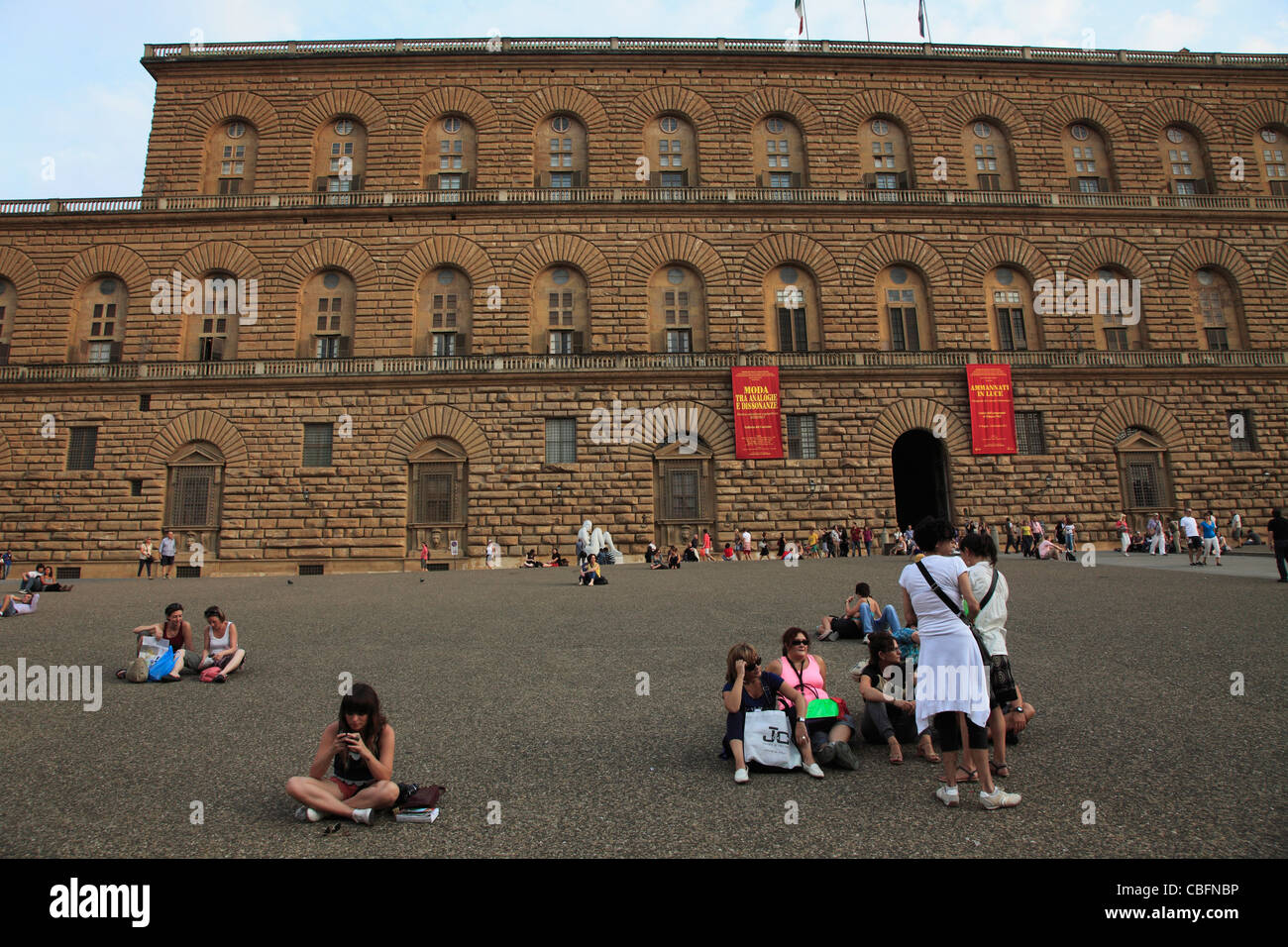 Italien, Toskana, Florenz, Palazzo Pitti, Palast, Menschen, Stockfoto