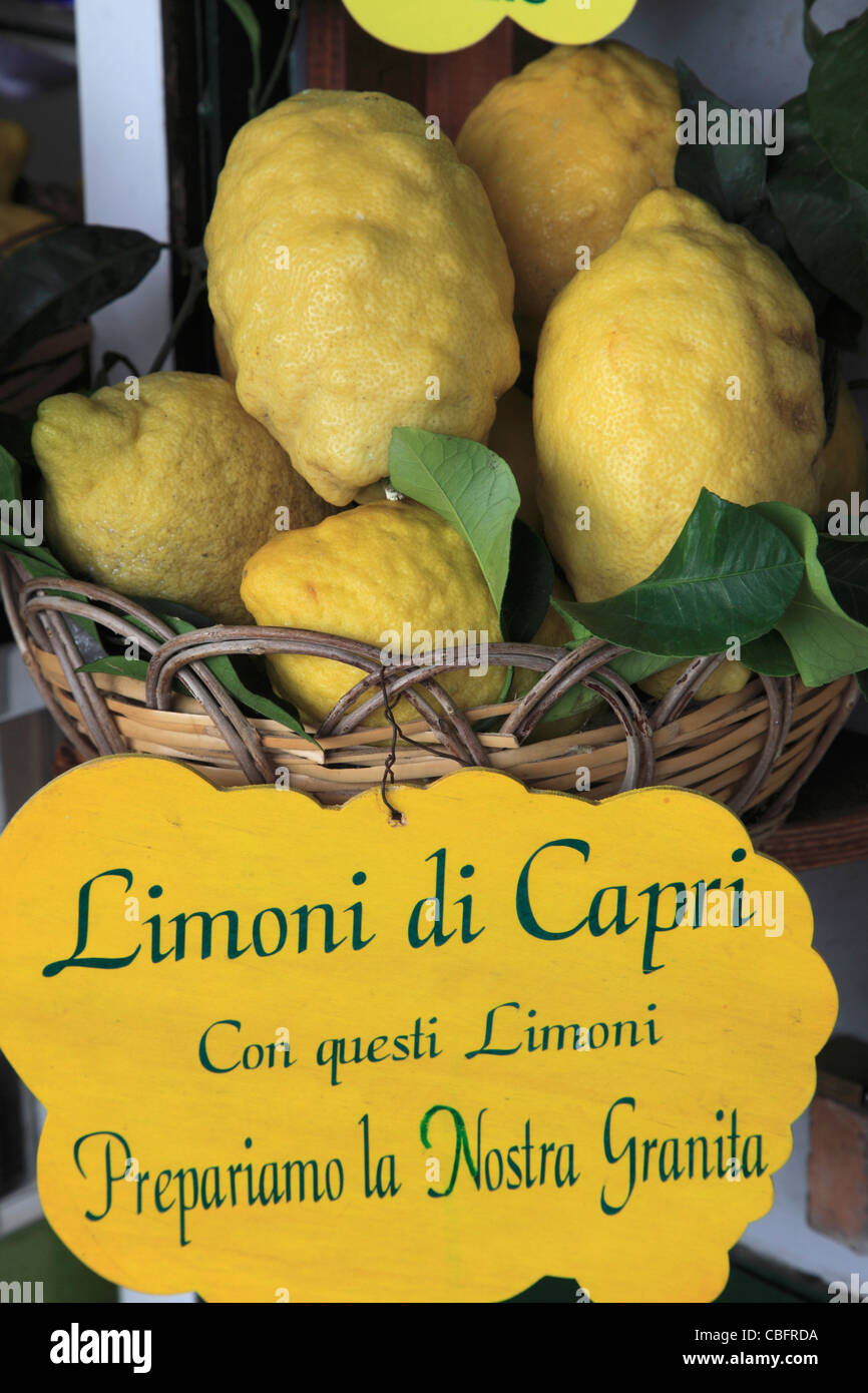 Italien, Kampanien, Capri, Zitronen, Granita Stand, Stockfoto