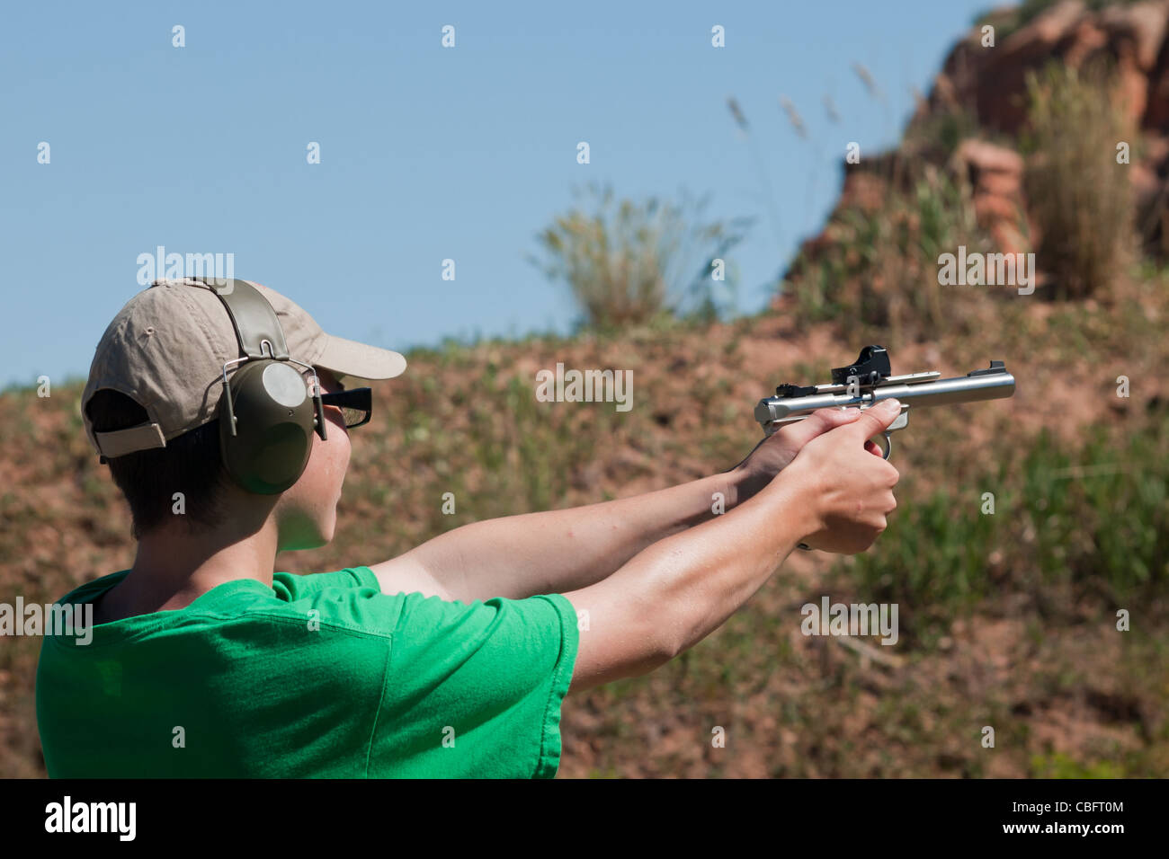 Ziel Shhoting IDPA Spiel. Stockfoto