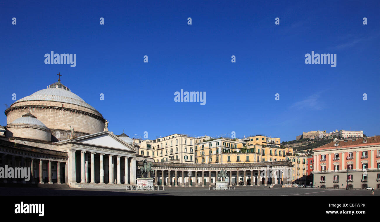 Italien, Kampanien, Naples, Piazza del Plebiscito, Kirche San Francesco di Paola, Stockfoto