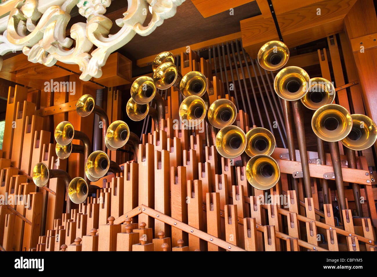 Dutch Straße Orgel - Australian Fair Melbourne Victoria Keyframe Noten vom historischen europäischen Organ von der Tätigkeitsschnittes Stockfoto