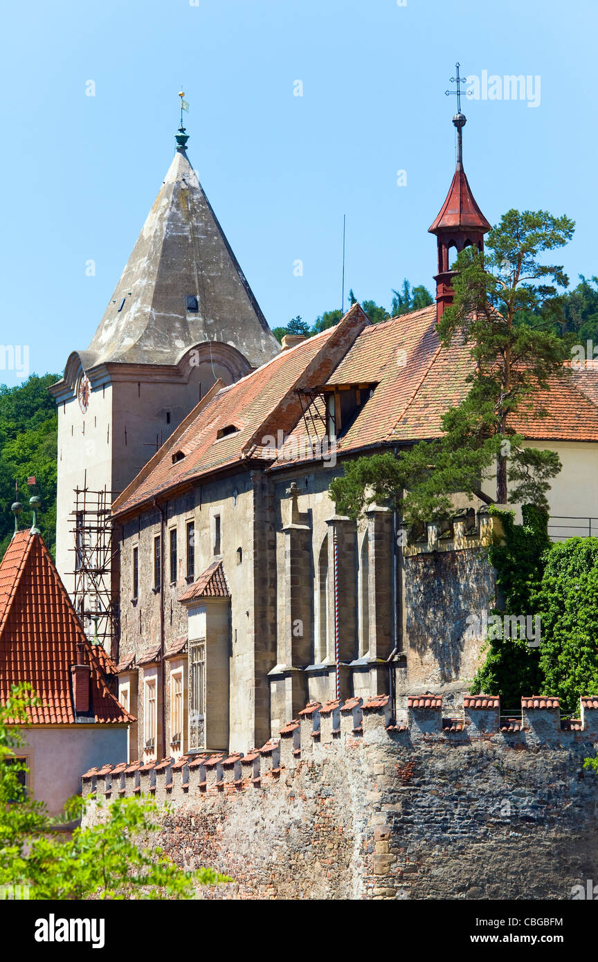 Historischen mittelalterlichen Burg Krivoklat in Tschechien (Mittelböhmen, in der Nähe von Prag) Stockfoto